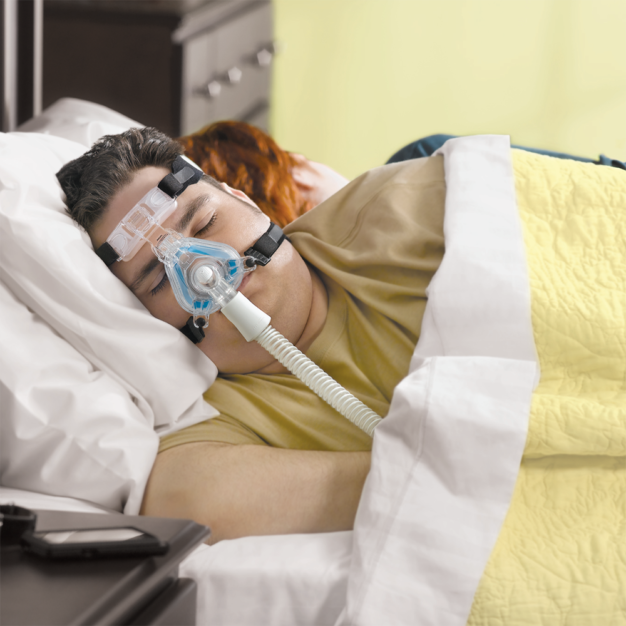 Philips CPAP Maske ComfortGel Blue Nasenmaske, mit Ausatemventil und  Kopfband